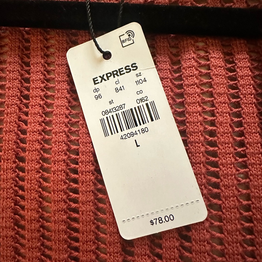 Women's Rust Open-Front Cardigan - Picture 4 of 4